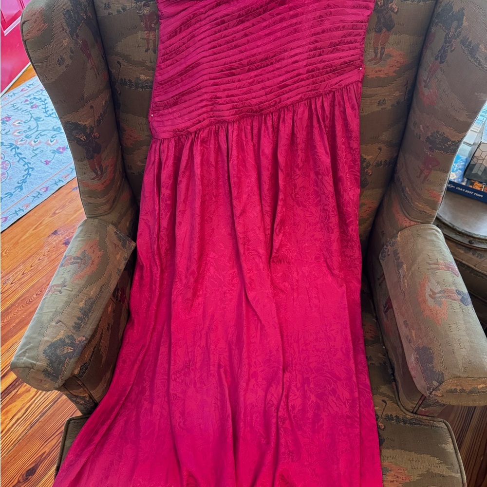 NWT Free People Vibrant Pink Strapless Dress adorned roses w/straps